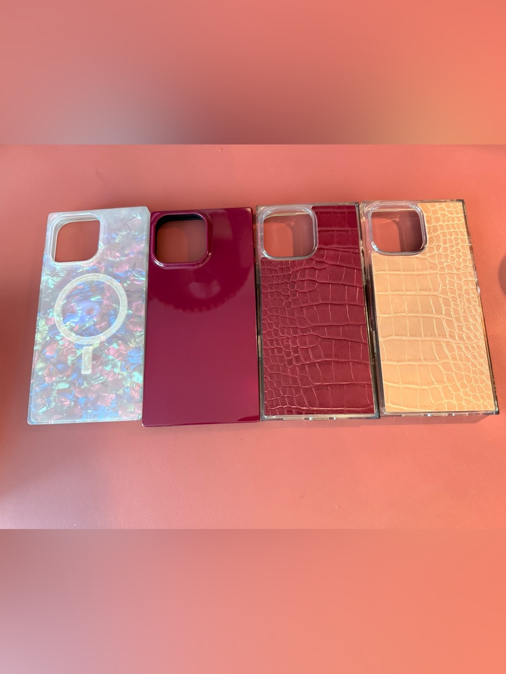 FLAUNT Phone Case Bundle - Burgundy, Maroon, Beige, Iridescent